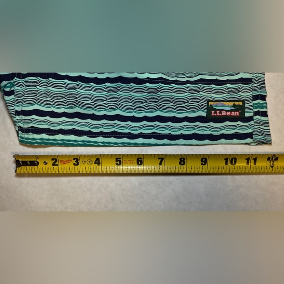 L.L.Bean Men’s Baggies Size Medium Light Green Sea Foam Ocean Wave Print - Picture 11 of 16